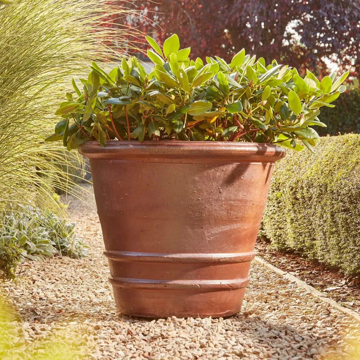 Glazed Plant Pot with Salt Glaze - Stone, Clay