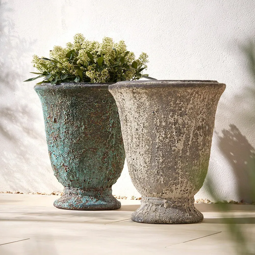 Joie Stone Urn Garden Planter - Turquoise, Clay alternate view