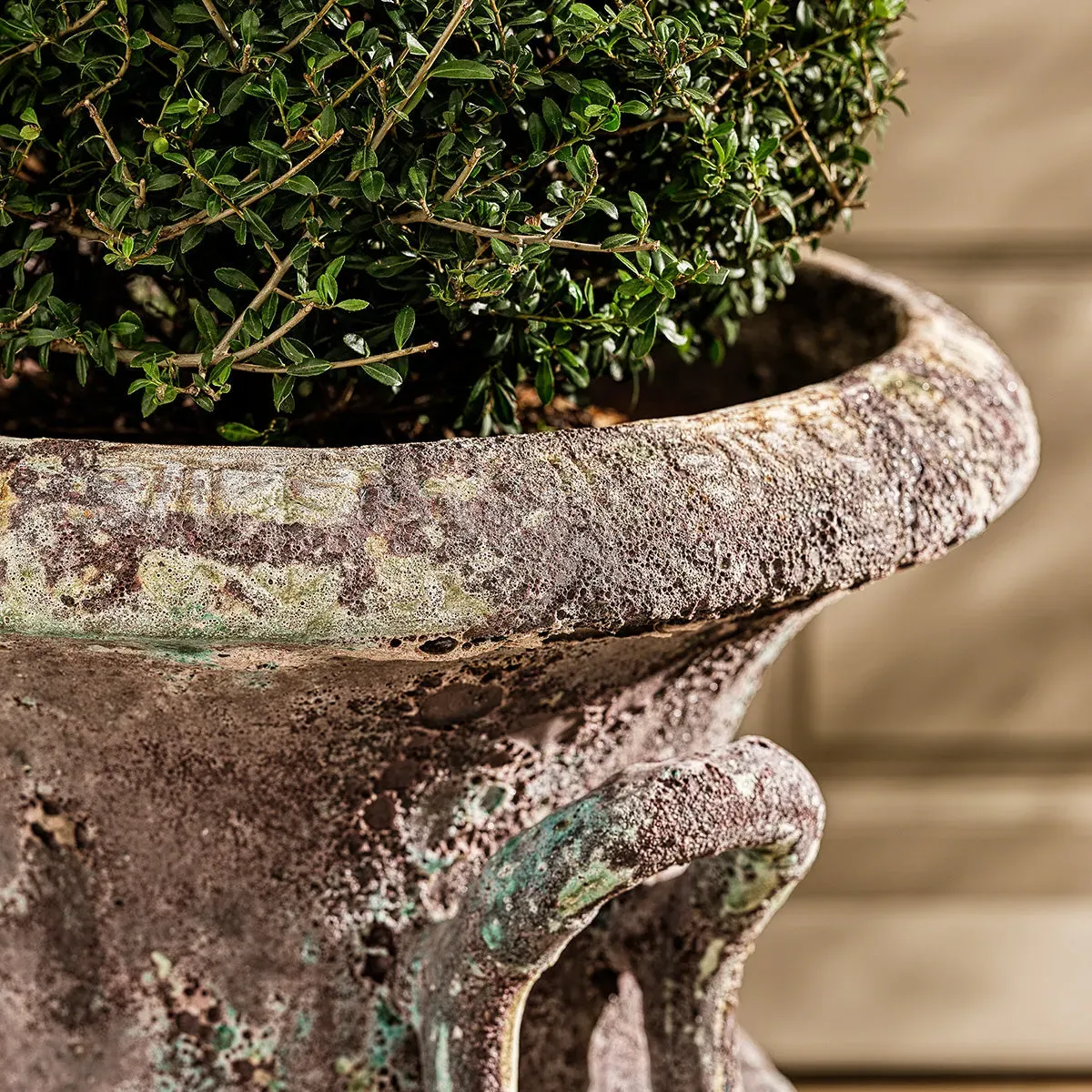 Large Fluted Urn Planter - Turquoise, Clay