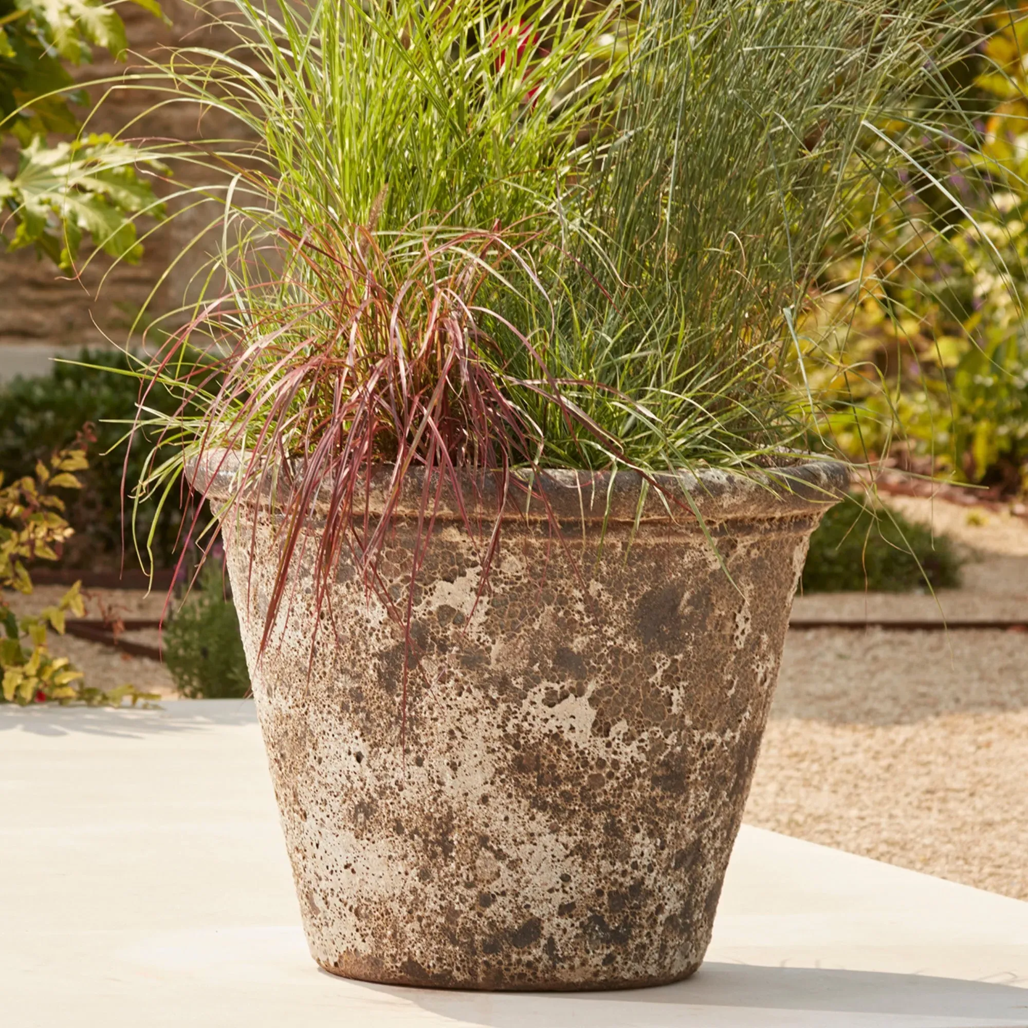 Large Plant Pot with Glaze - Stone, Clay