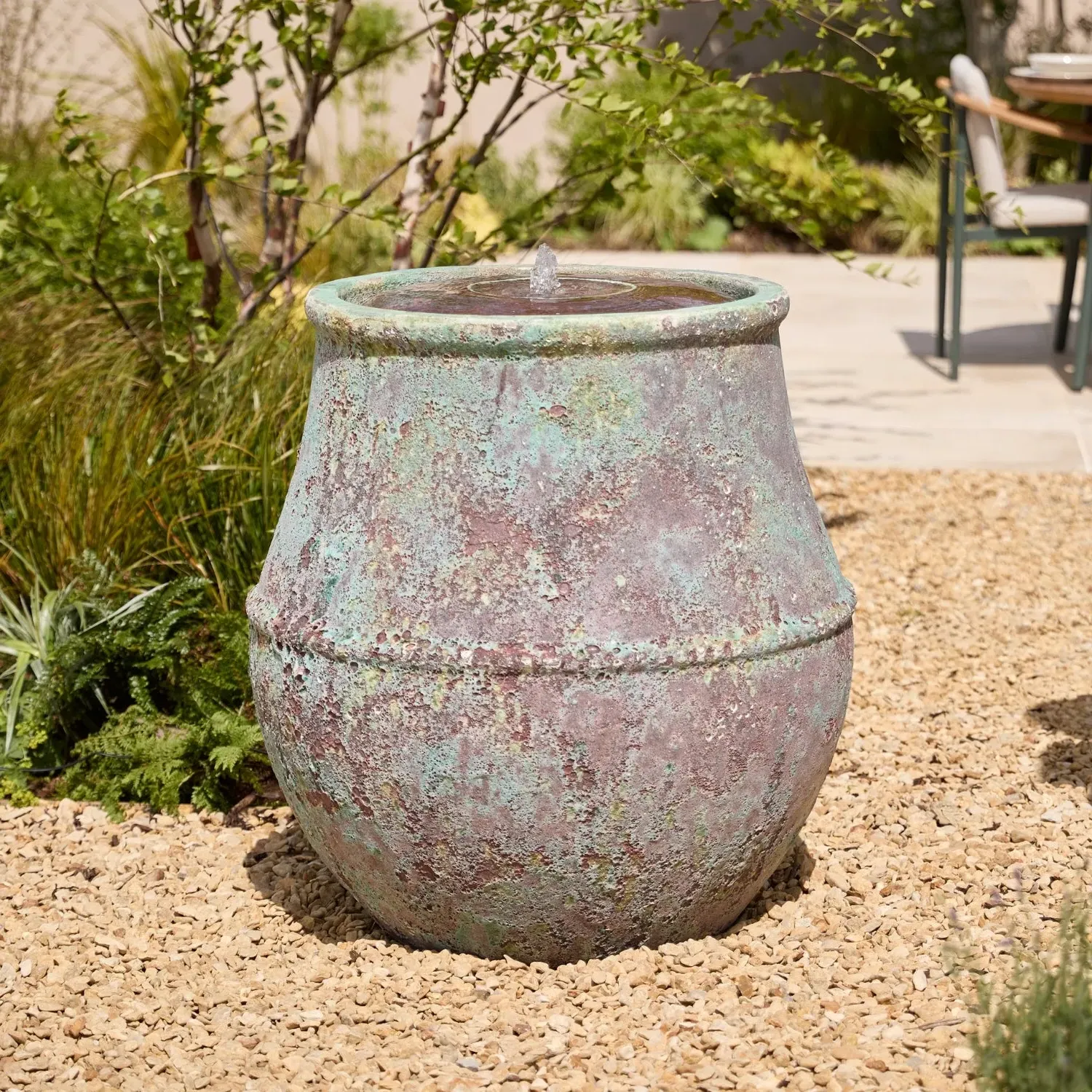 Leto Extra Large Urn Water Feature - Verdigris alternate view