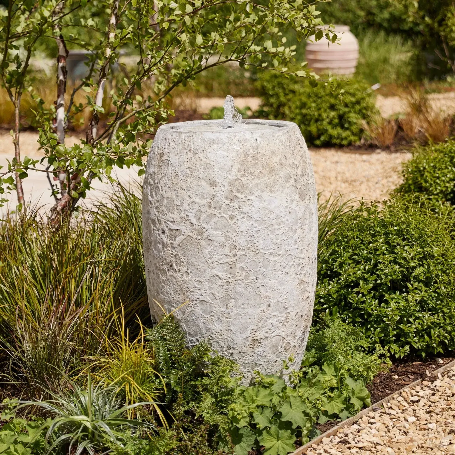 Luna Tall Vase Water Feature - Stone Glaze product