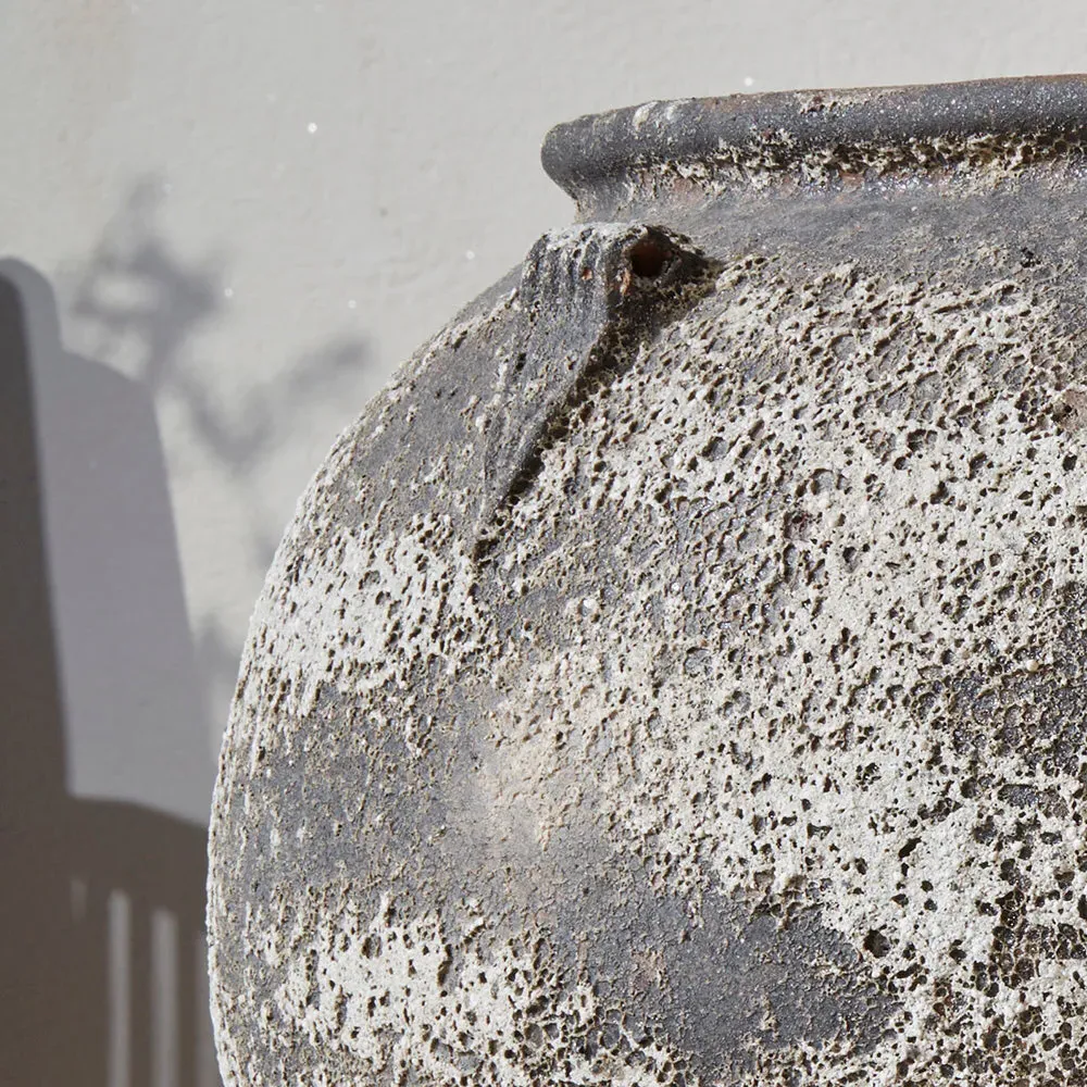 Round Garden Plant Jar - Ancient Stone, Clay