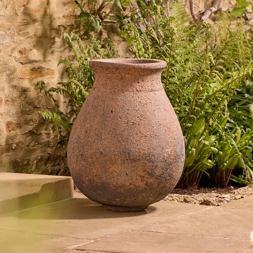 Stone Jar Planter - Glazed Clay image