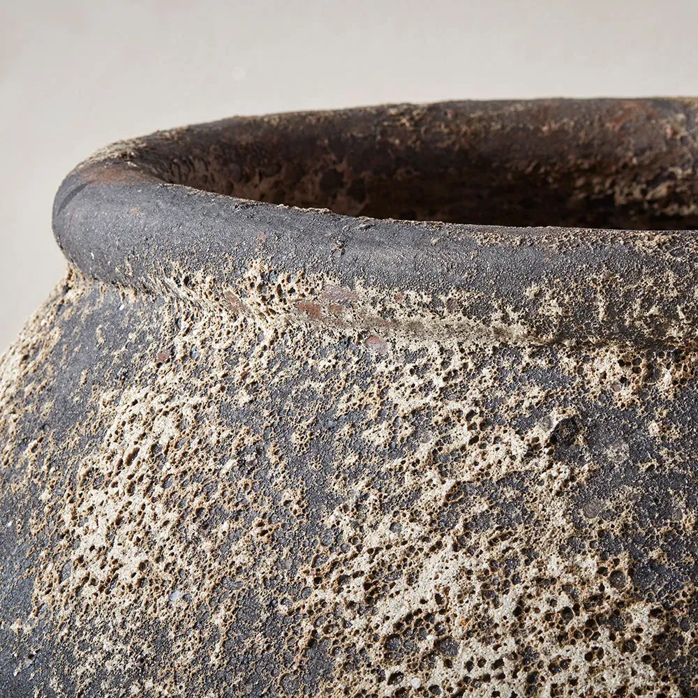 Tall Jar Plant Pot - Ancient Stone, Clay