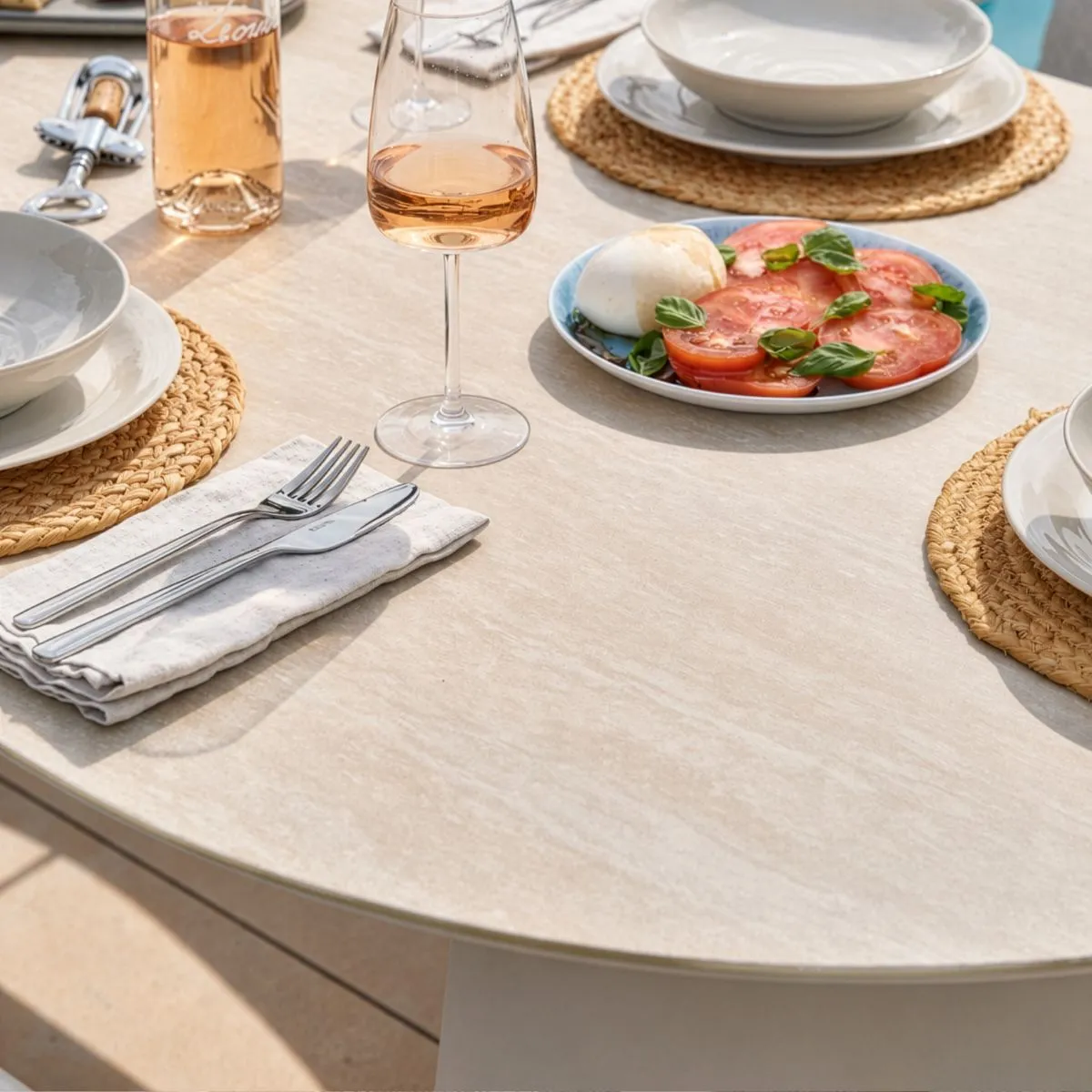 6 Seater Garden Dining Set - Stone, Aluminium alternate view