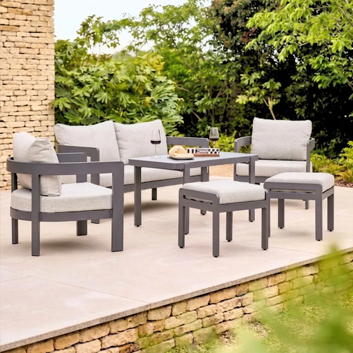 Camden 6-Seater Casual Dining Set - Anthracite, Aluminium product