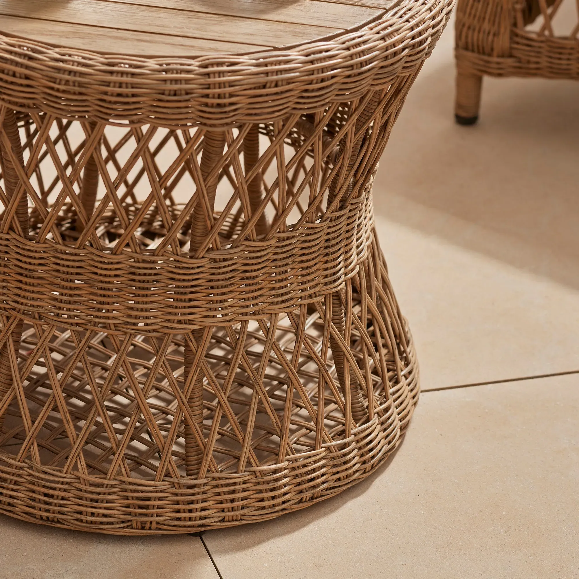 3-Piece Bistro Set with Armchairs - Wicker