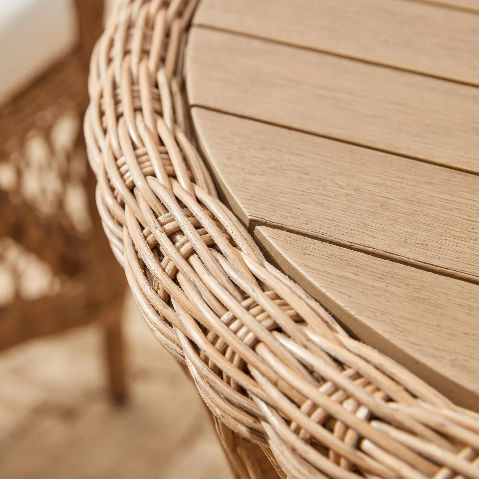 3-Piece Bistro Set with Cushions - PE Rattan