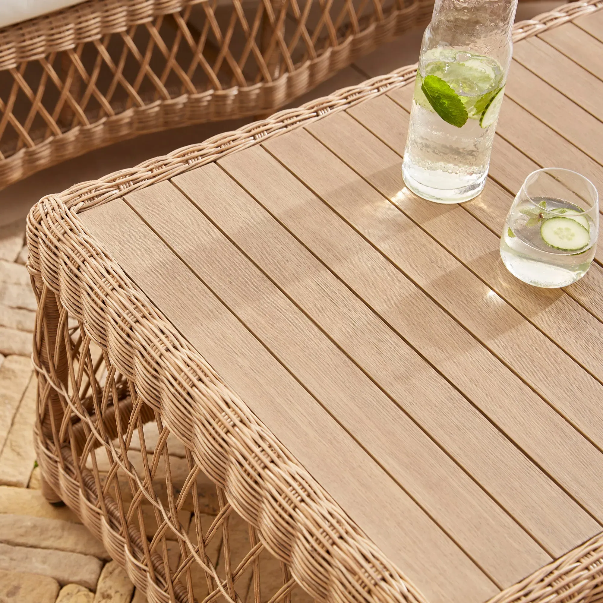 4-Seater Lounge Set - Natural, PE Rattan
