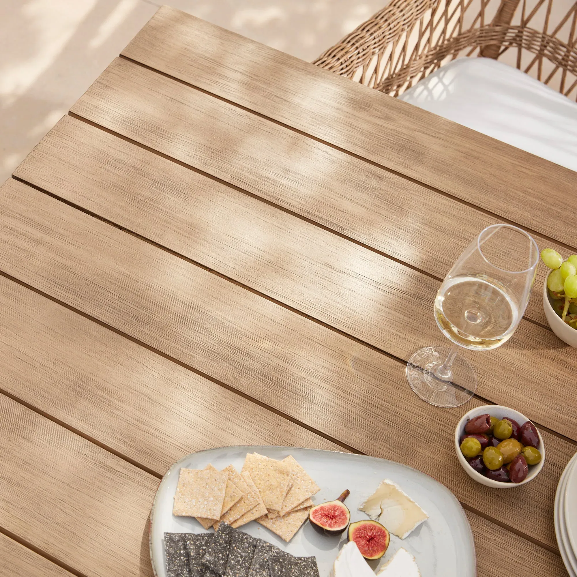 6-Seater Dining Set with Cushions - Acacia Wood