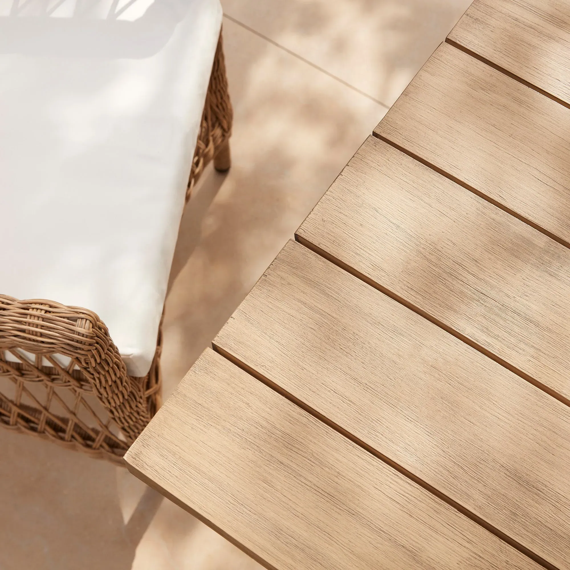 6-Seater Dining Set with Cushions - Acacia Wood