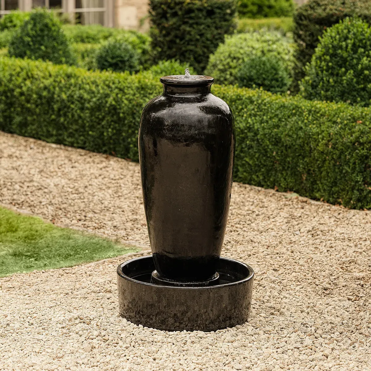 Anais Tall Urn Water Feature with LED Light - Charcoal, Clay product