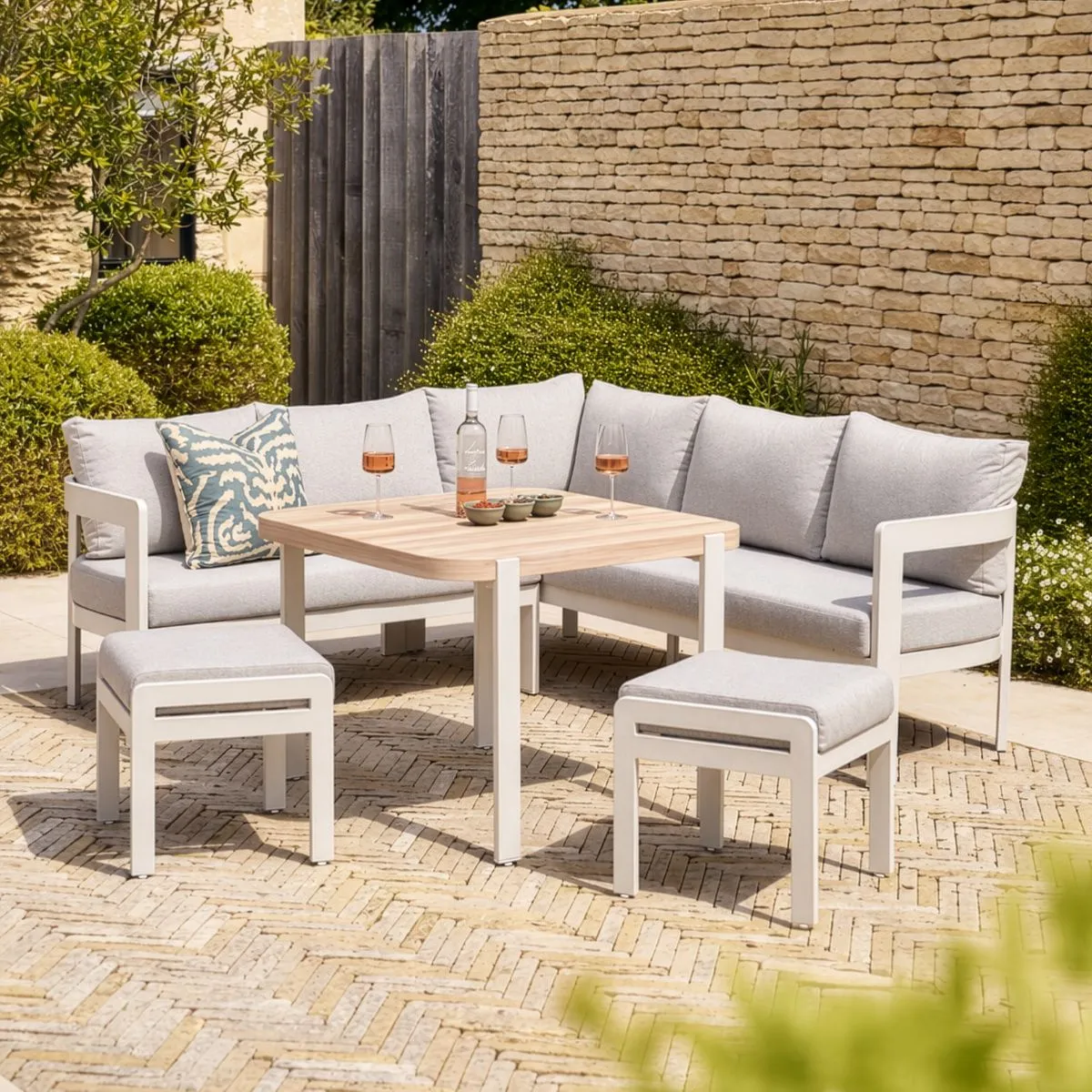Camden Corner Dining Set 6-Seater - Stone, Aluminium product