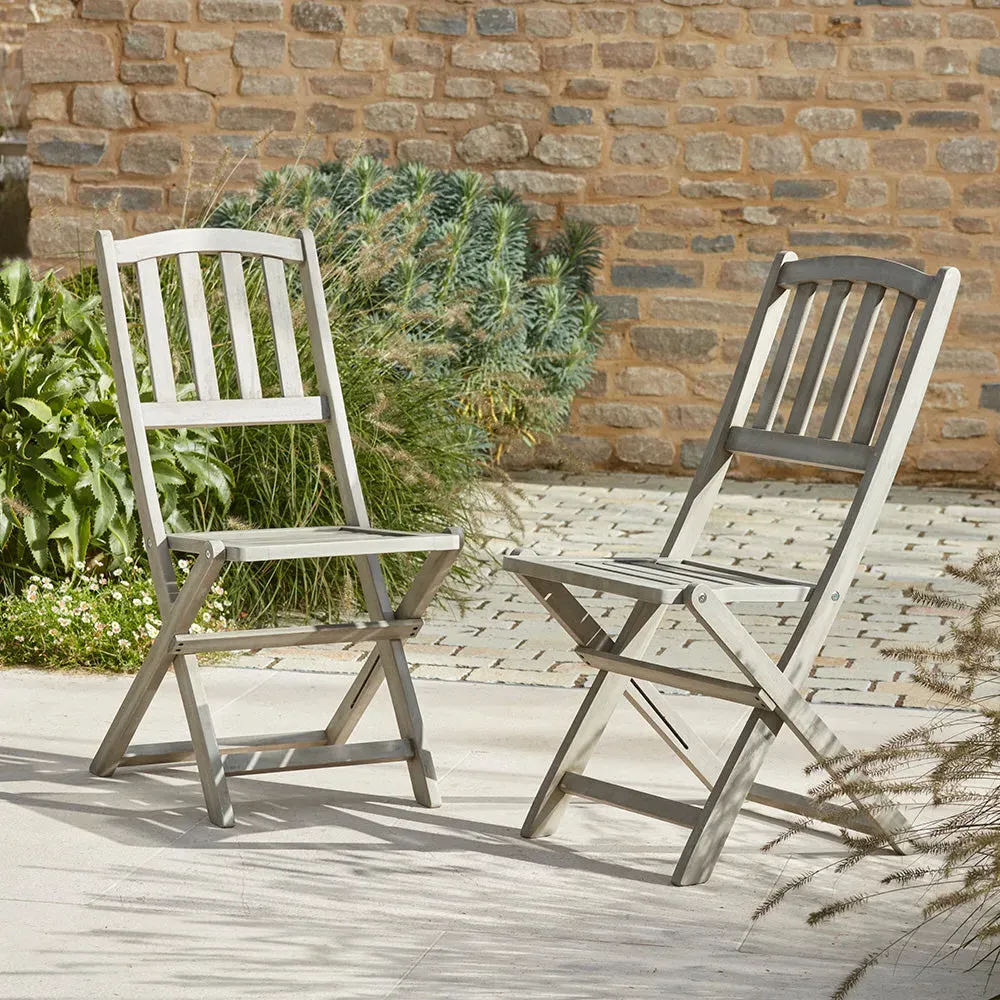 Folding Garden Chairs - Natural, Eucalyptus Wood image