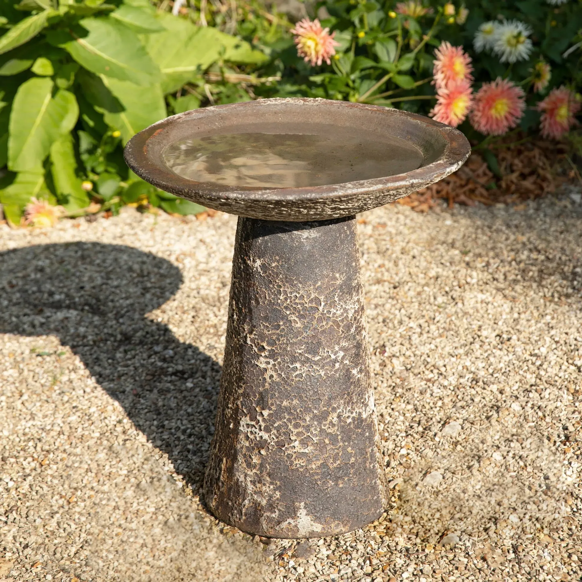 Freestanding Bird Bath with Detachable Top - Stone