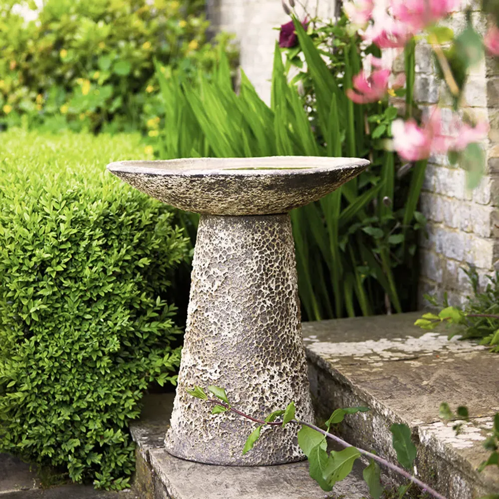 Freestanding Bird Bath with Detachable Top - Stone image