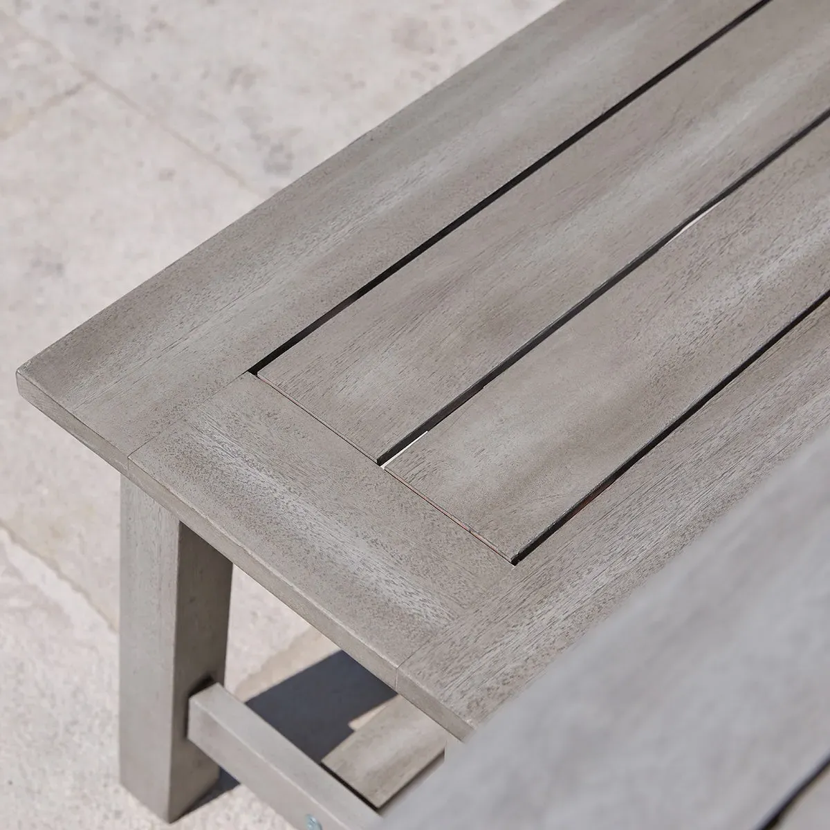 Garden Dining Set with Benches - Grey, Eucalyptus