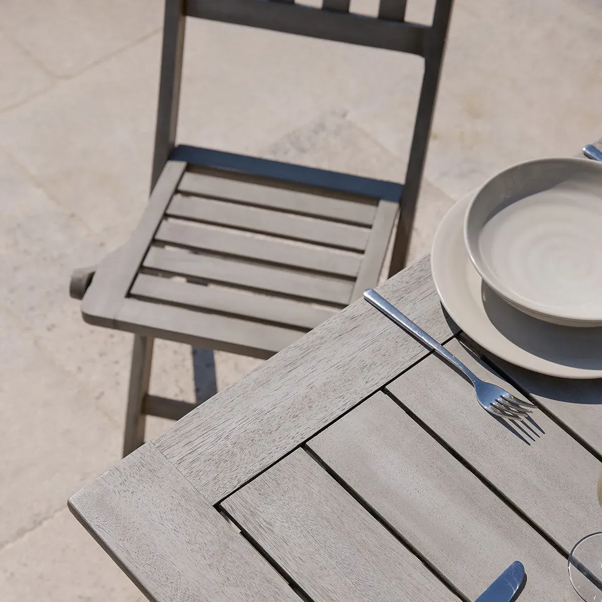 Garden Dining Set with Benches - Grey, Eucalyptus