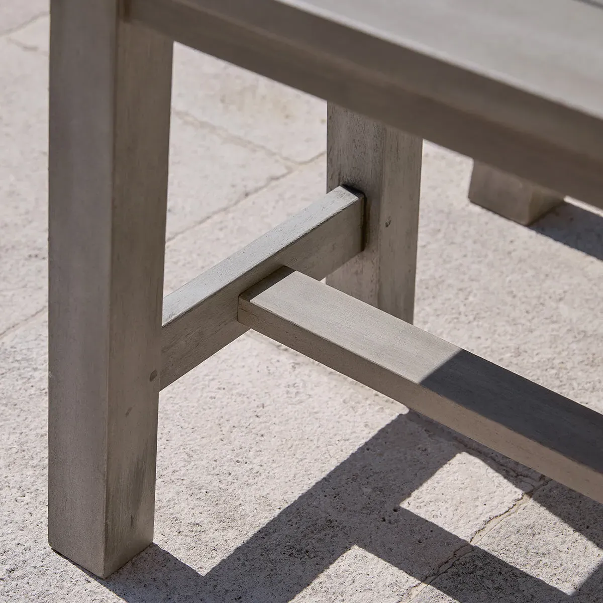 Garden Dining Set with Benches - Grey, Eucalyptus