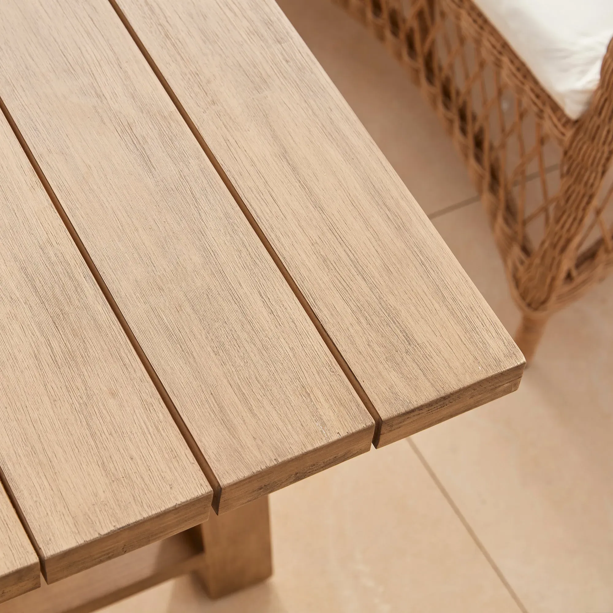 Garden Dining Set with Cushions - Rattan, Acacia