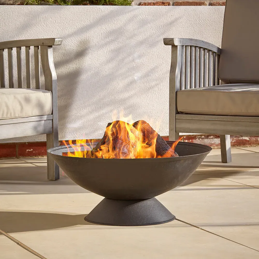 Hoole Round Fire Pit with Grill and Poker - Black, Cast Iron product