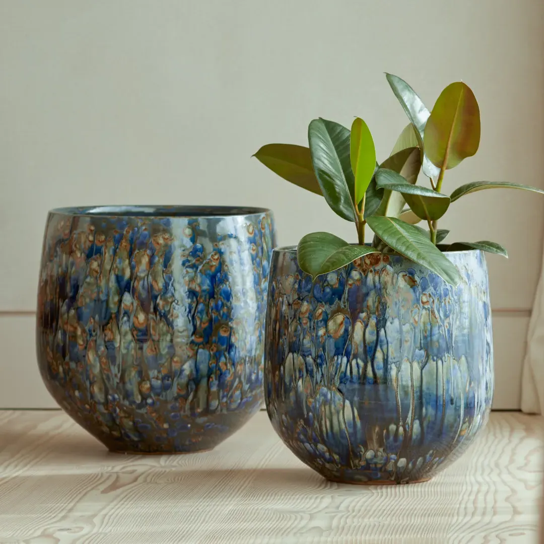 Indoor Plant Pot - Glazed Ceramic