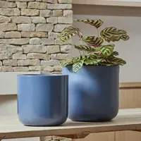 Indoor Plant Pot with Foot Pads - Ink Blue, Ceramic
