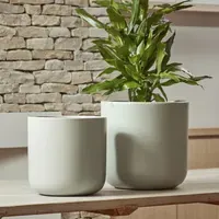 Indoor Plant Pot with Foot Pads - Sage Green, Ceramic