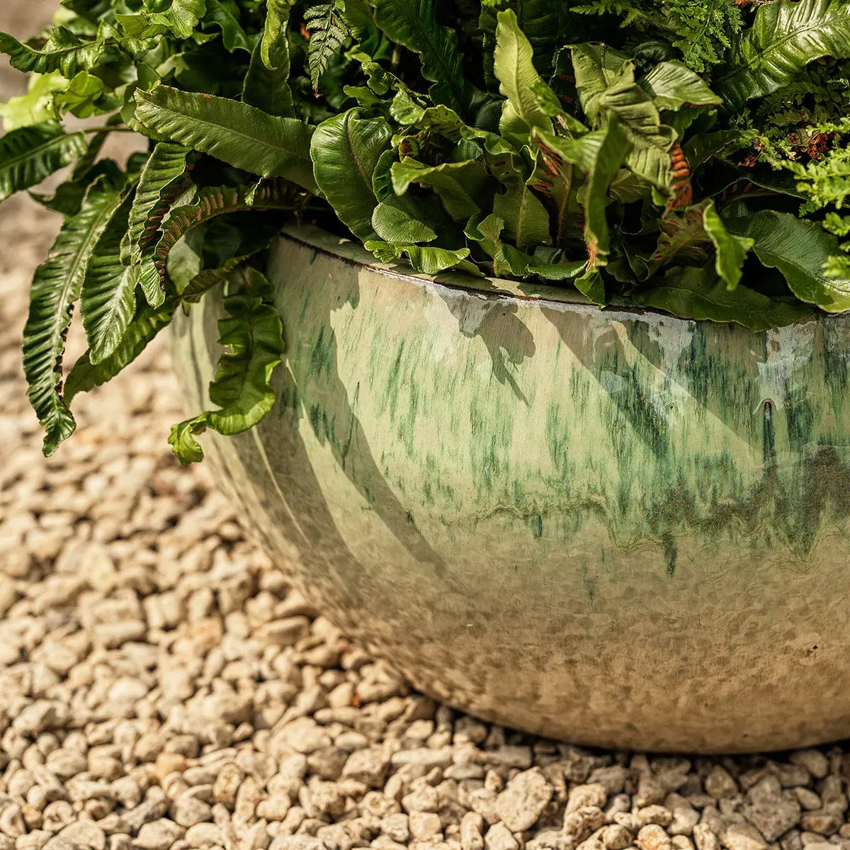 Large Bowl Planter with Glaze - Charcoal, Ceramic