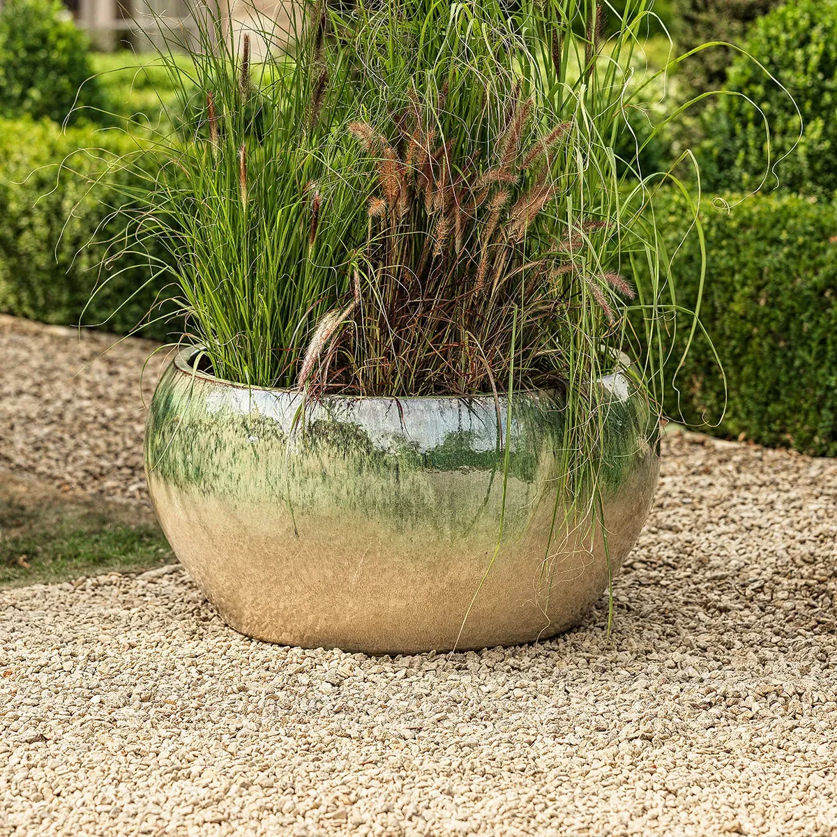 Large Bowl Planter with Glaze - Charcoal, Ceramic