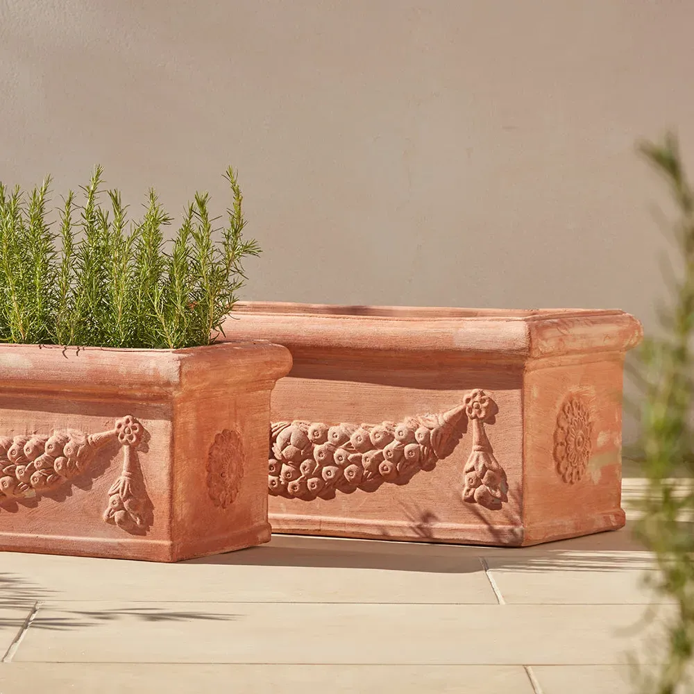 Large Garden Trough Planter - Terracotta