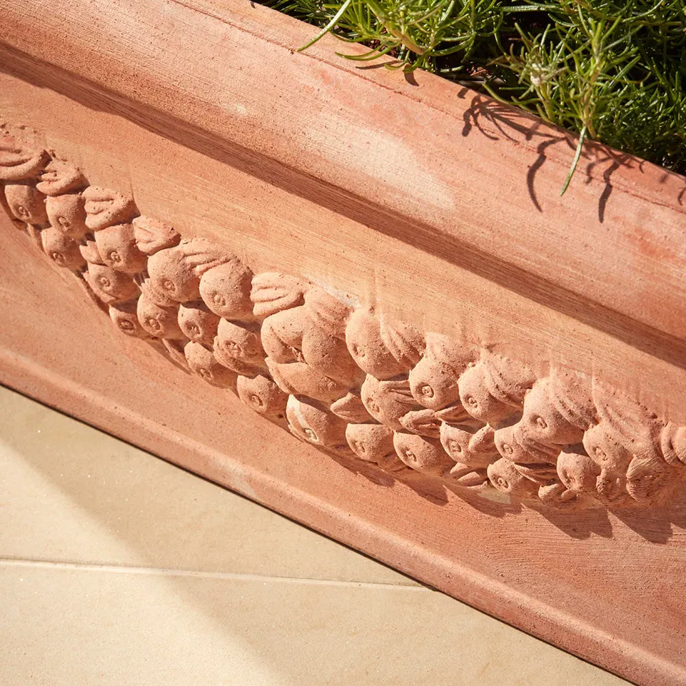 Large Garden Trough Planter - Terracotta