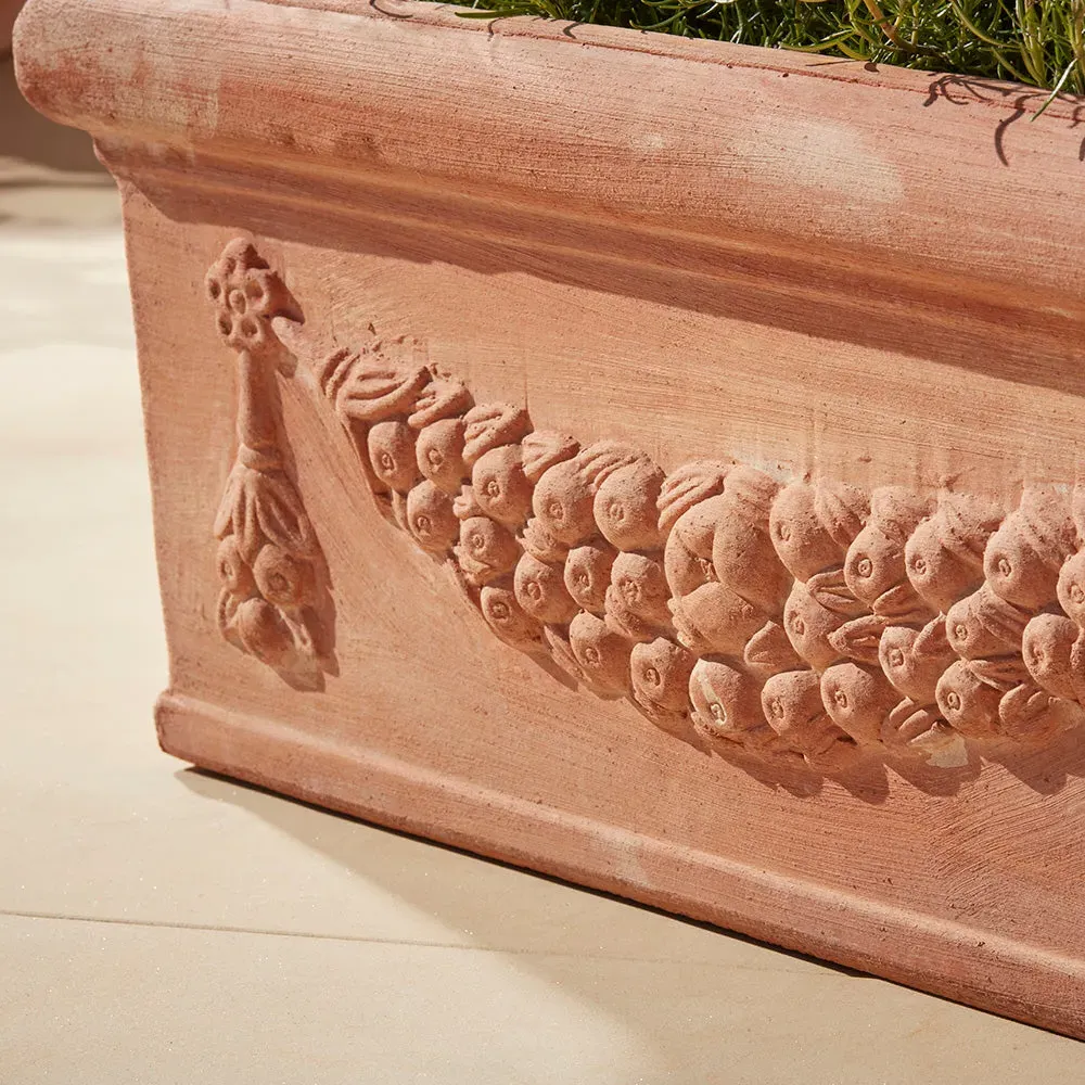Large Garden Trough Planter - Terracotta