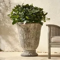 Large Garden Urn Planter - Stone Effect, Clay