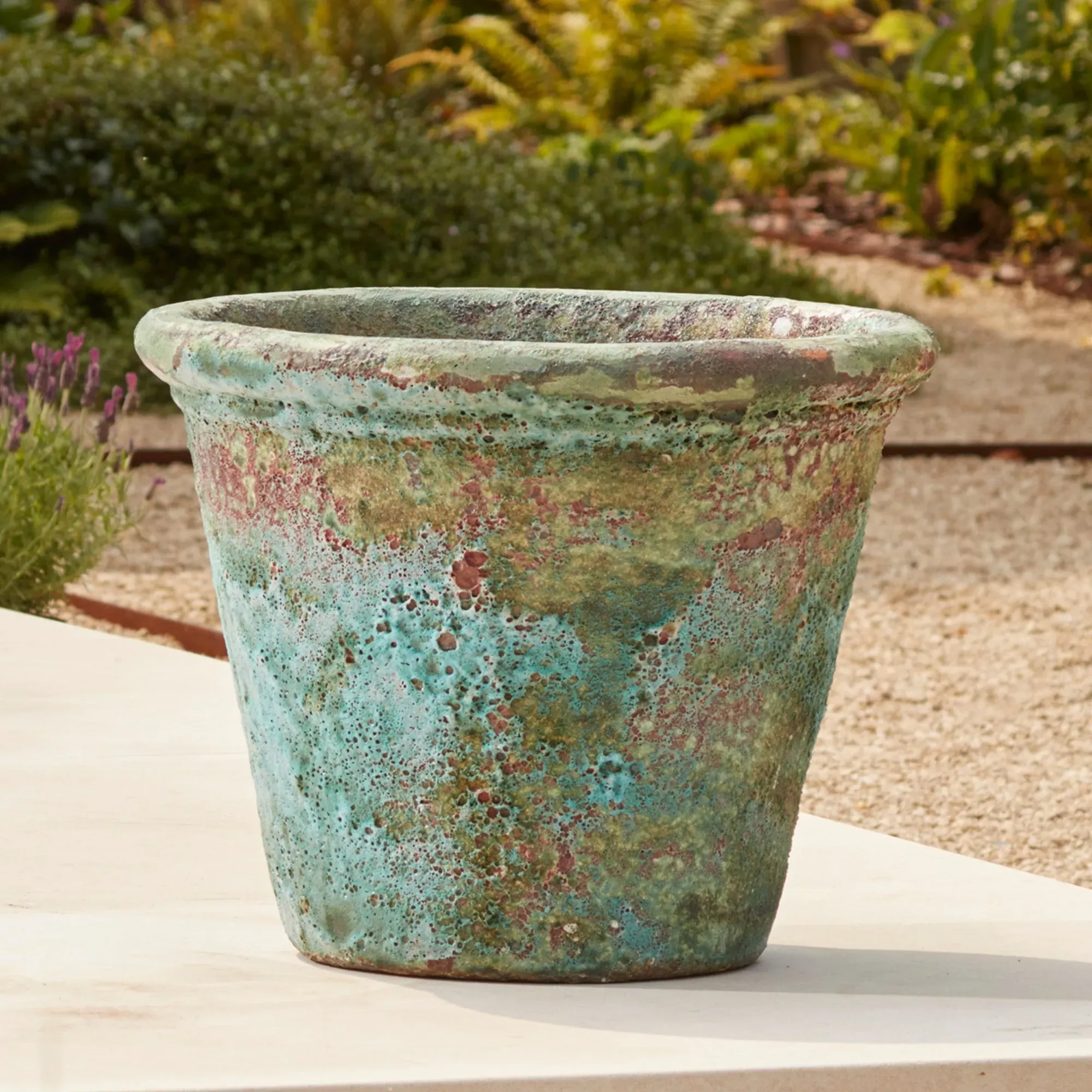 Large Glazed Plant Pot - Stone, Clay