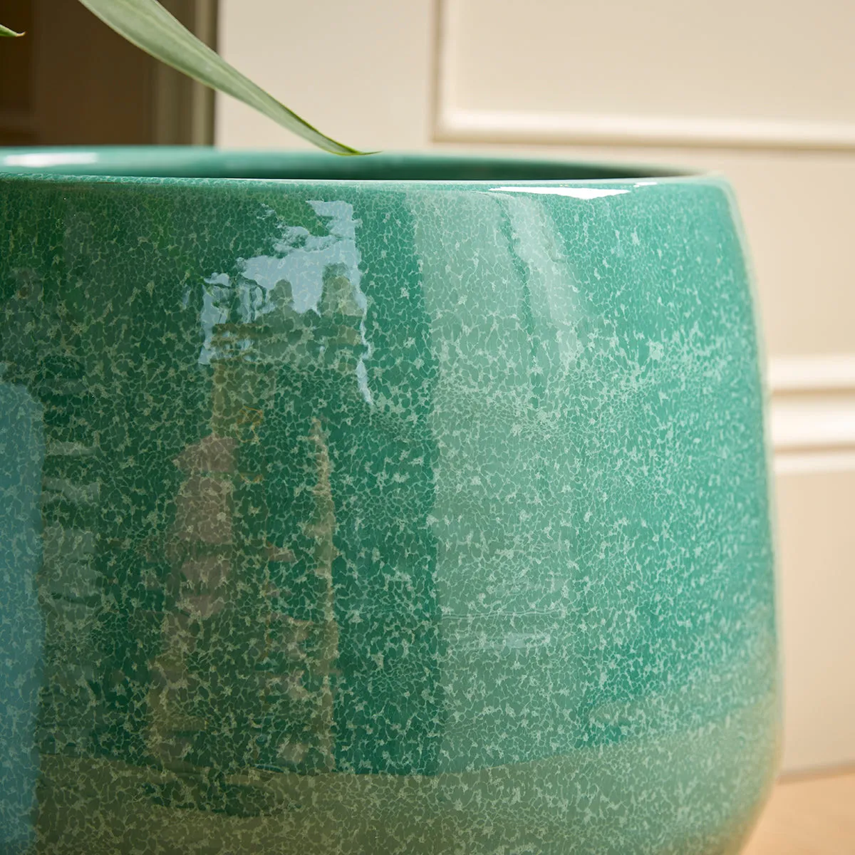 Large Indoor Plant Pot - Blue, Ceramic