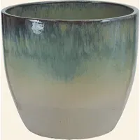 Large Indoor Plant Pot - Green, Ceramic