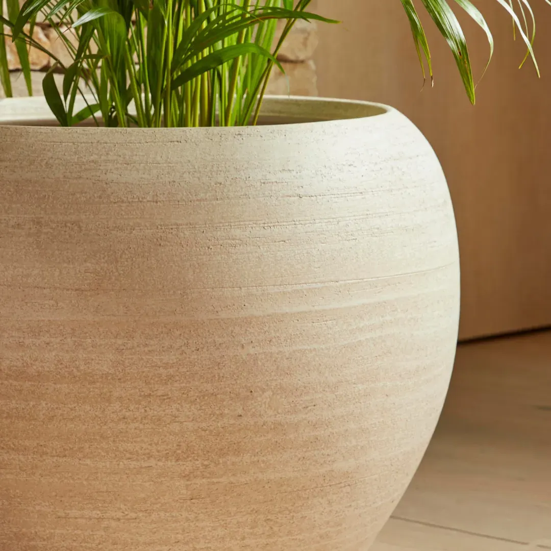 Large Indoor Plant Pot - Off White, Ceramic