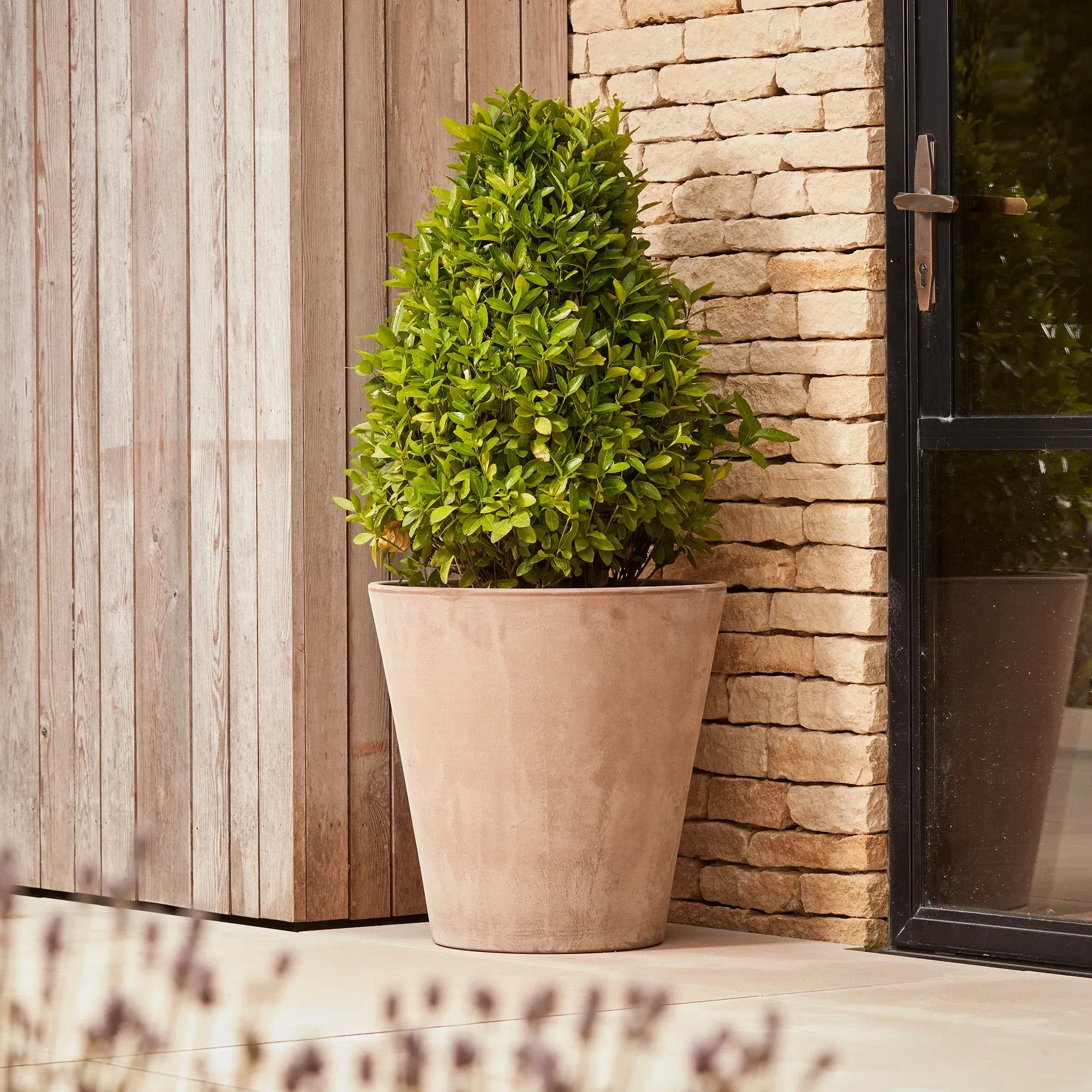 Large Plant Pot with Drainage - Grey, Terracotta image