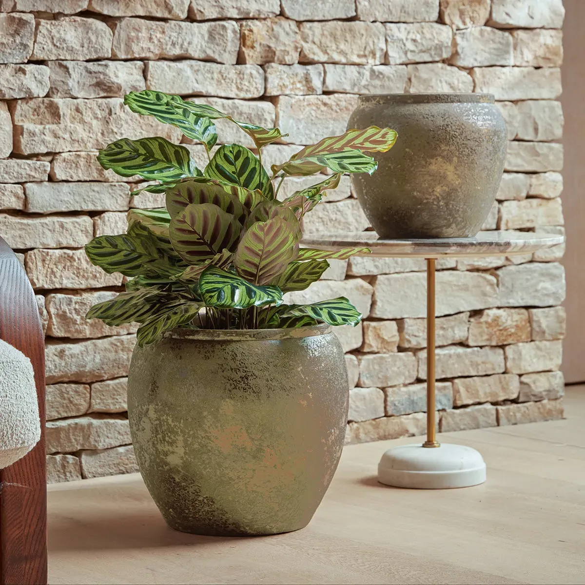 Large Plant Pot with Watertight Design - Bronze