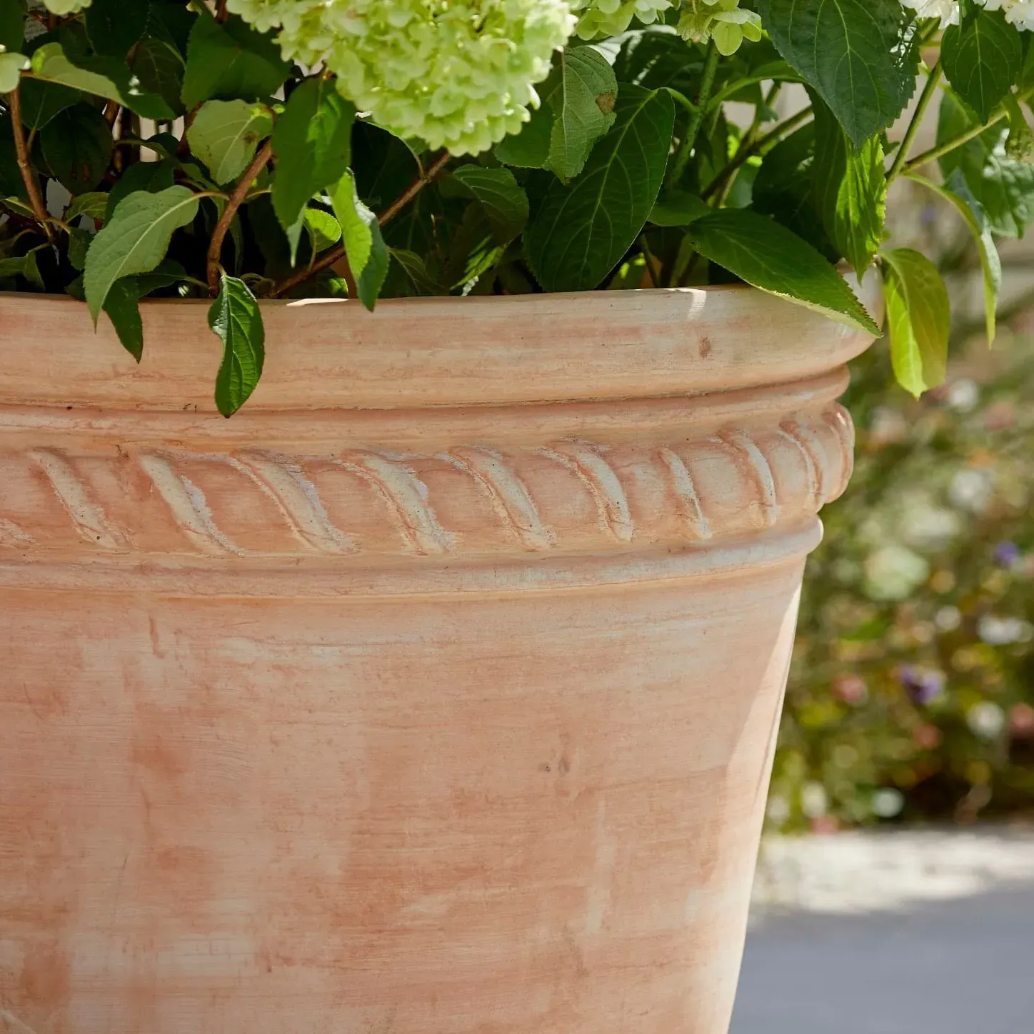Large Planter Pot with Rope Design - Terracotta