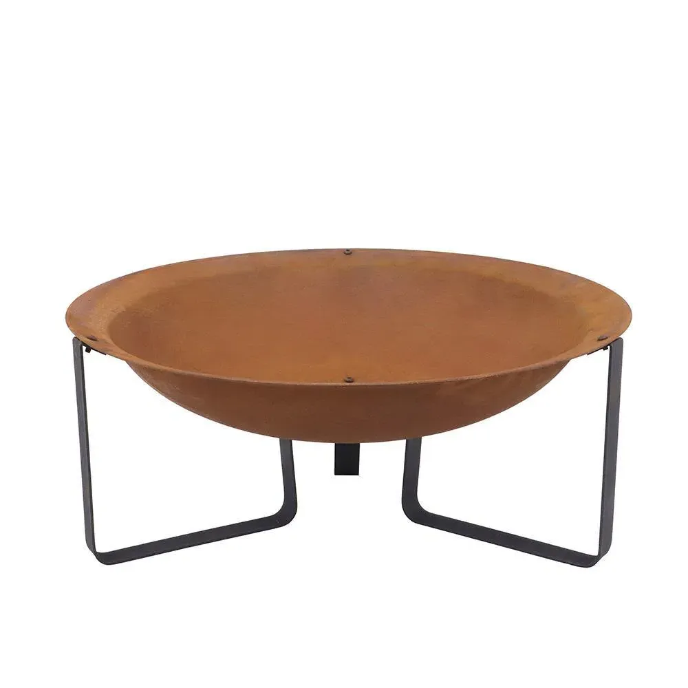 Outdoor Fire Pit with Legs - Rust Finish, Steel