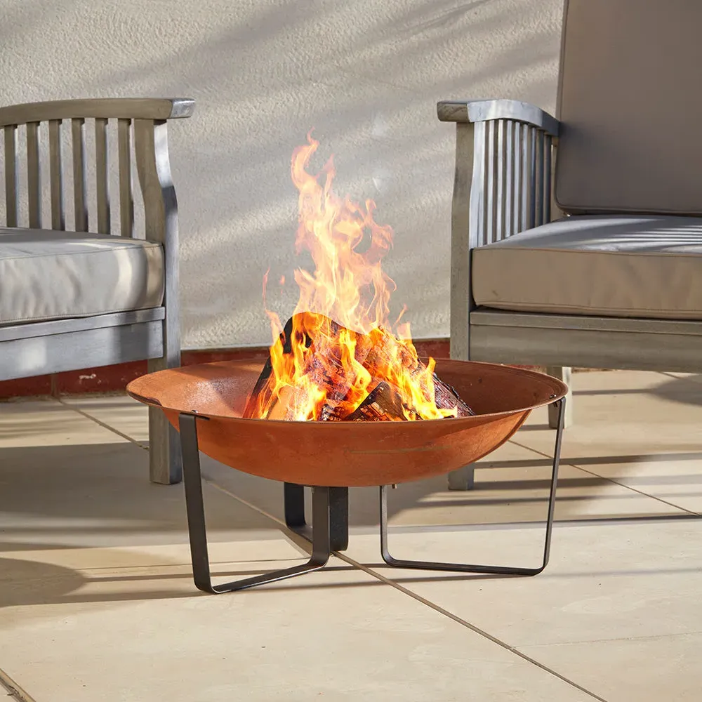 Outdoor Fire Pit with Legs - Rust Finish, Steel image