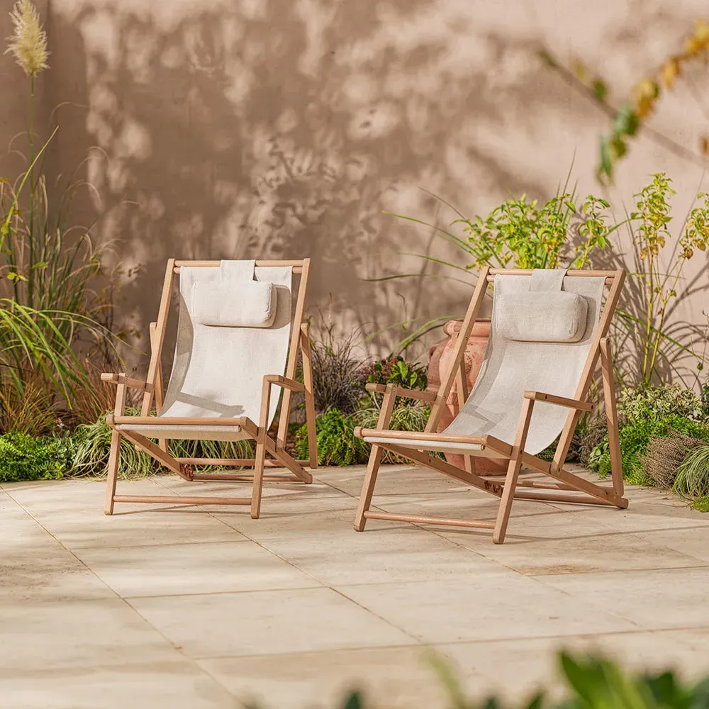Repton Set of 2 Folding Deck Chairs - Eucalyptus product