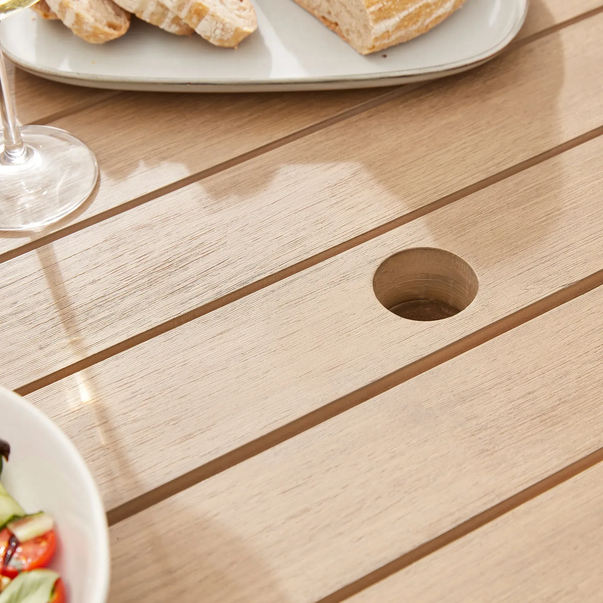 Round 6-Seater Dining Set - Acacia Wood