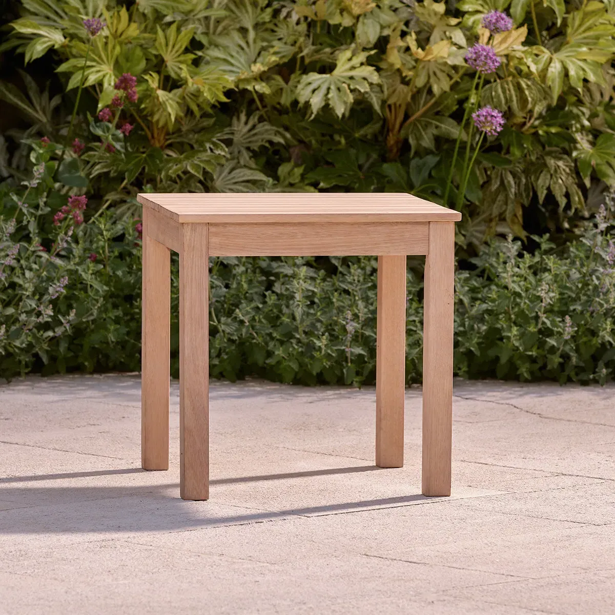 Square Side Table with Slats - Natural, Eucalyptus