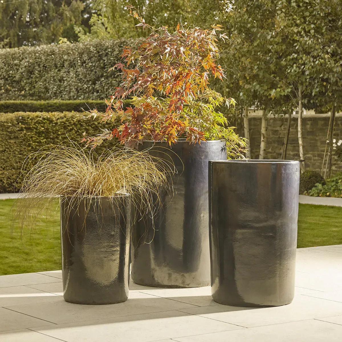 Tall Glazed Plant Pot - Turquoise, Clay