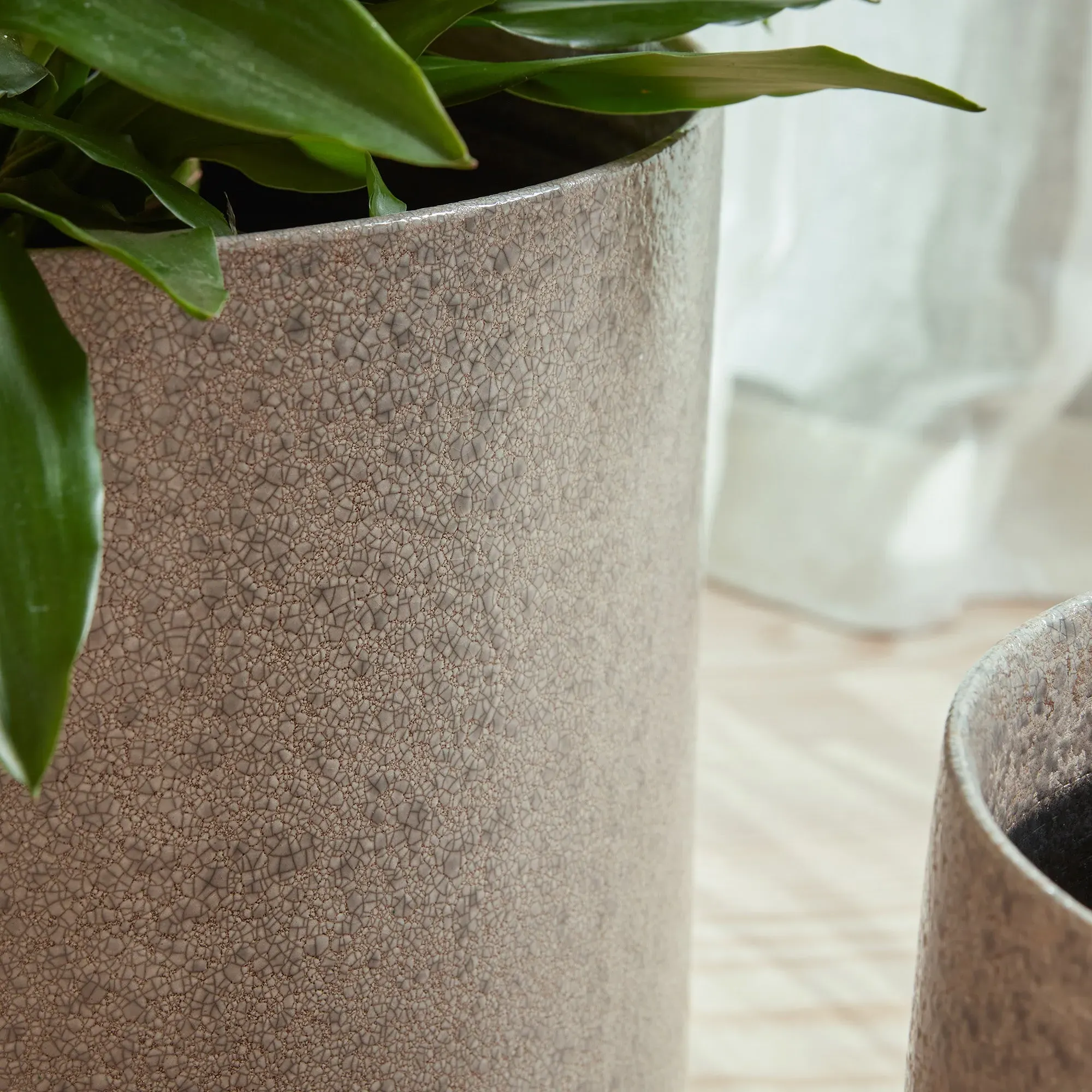 Tapered Indoor Plant Pot - Glazed Ceramic