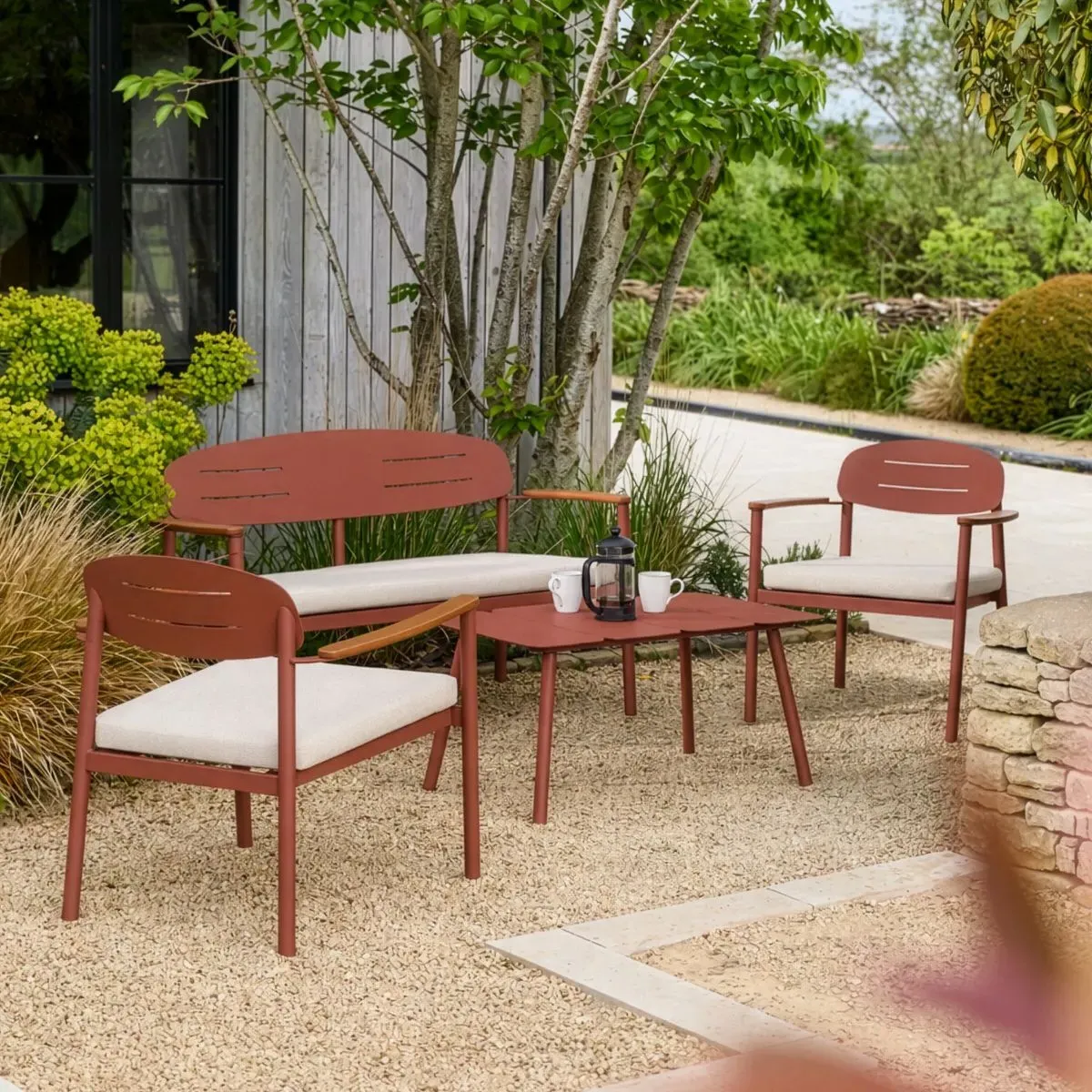 4-Seater Garden Lounge Set - Anthracite Grey, Steel alternate view